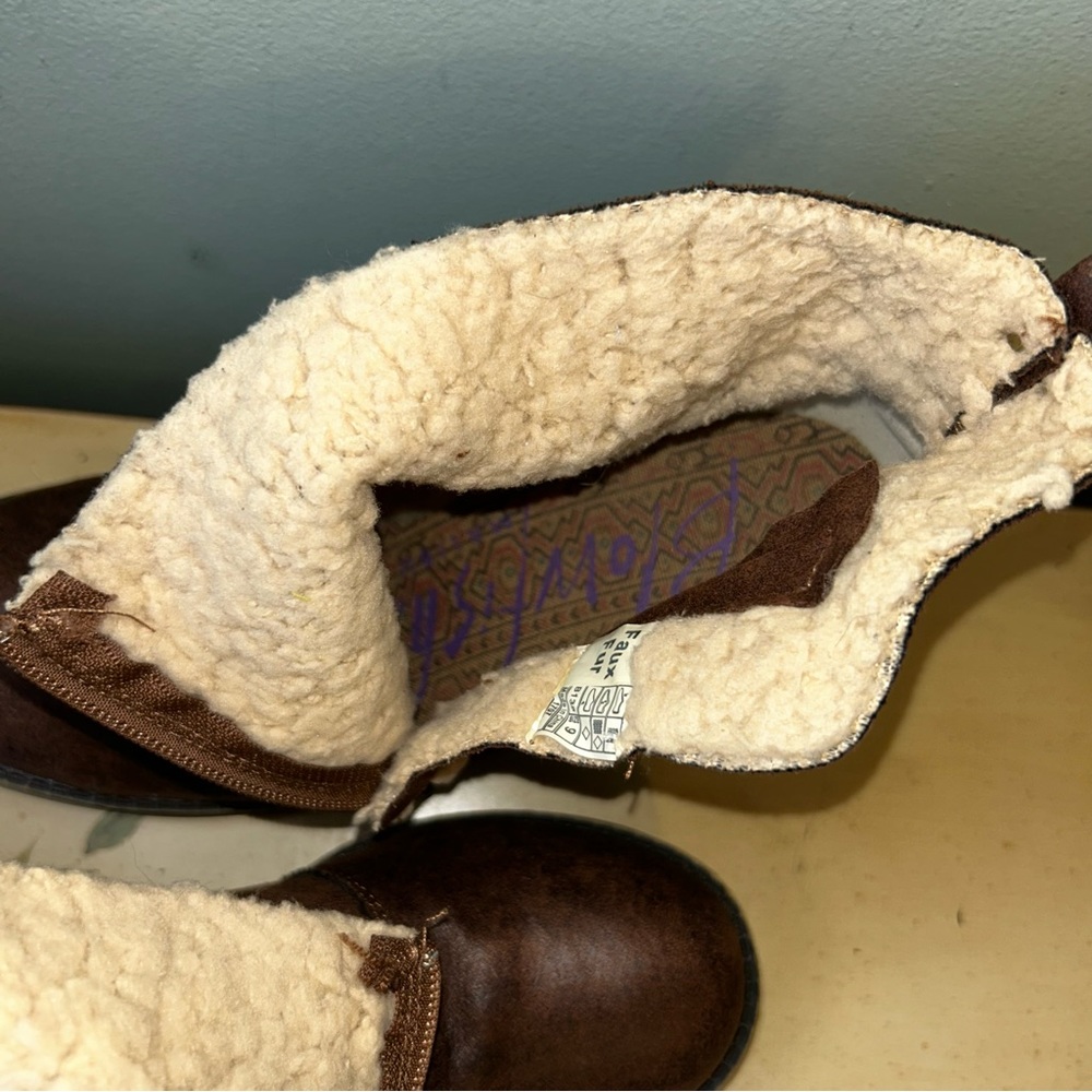 Blowfish Brown Ankle Boots with Faux Fur Lining - Picture 9 of 13
